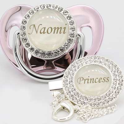 Chupetes personalizados Silver Pearl - Pacifierbling